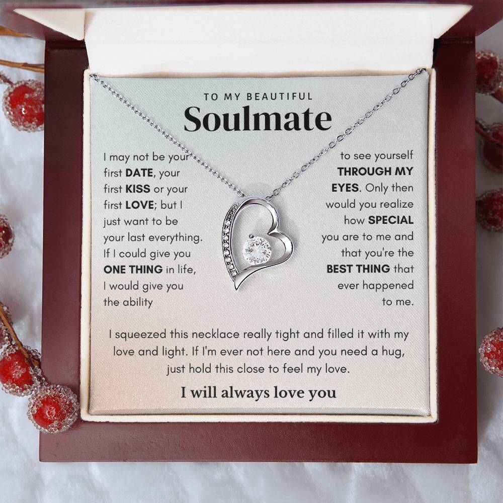 To My Beautiful Soulmate Everything Forever Love Necklace