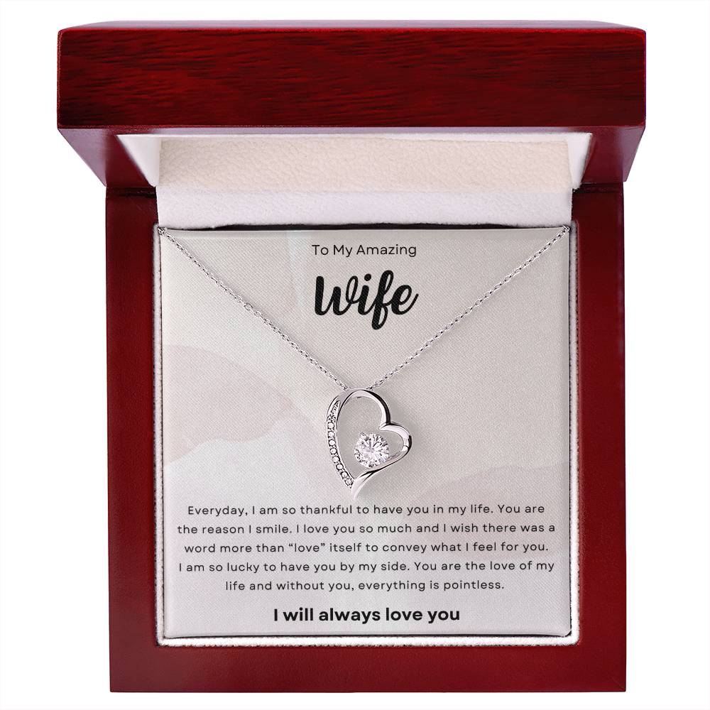 To My Amazing Wife, I Am So Thankful Forever Love Necklace