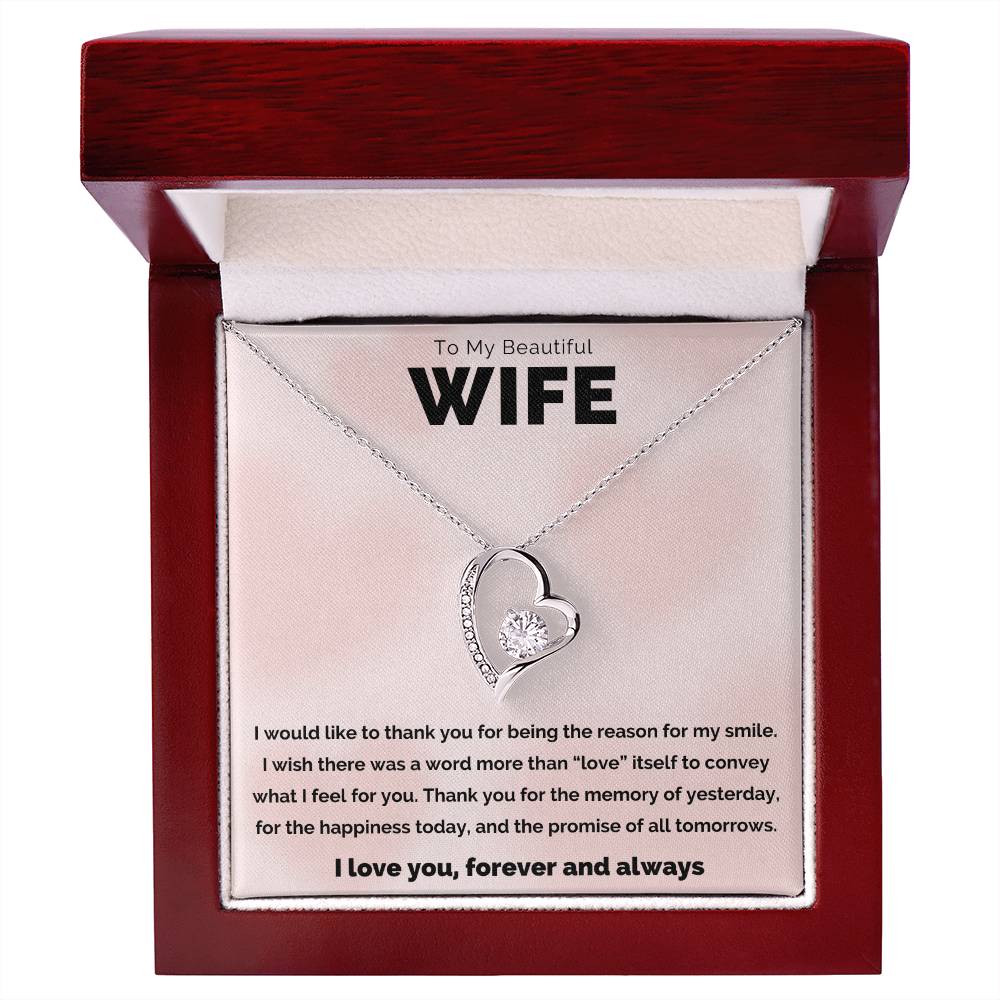 To My Beautiful Wife, The Reason Forever Love Necklace