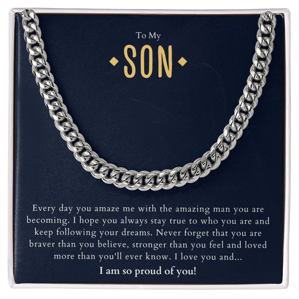 To My Son Amazing Man Cuban Link Chain