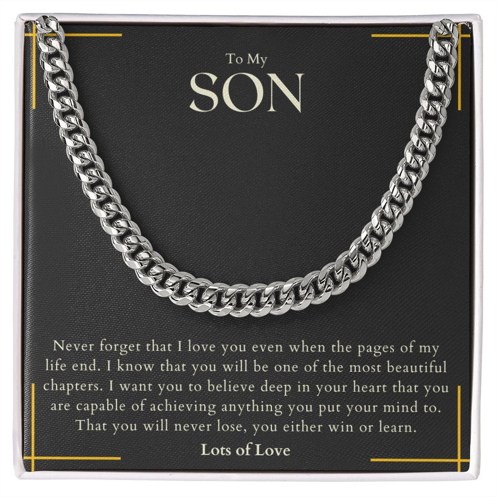 To My Son Believe Deep Cuban Link Chain