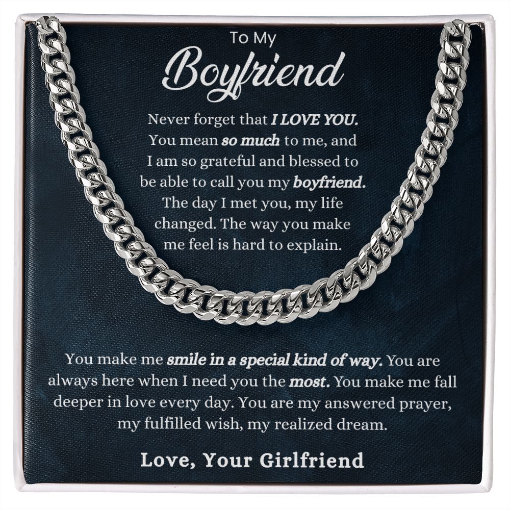 To My Boyfriend So Much Cuban Link Chain