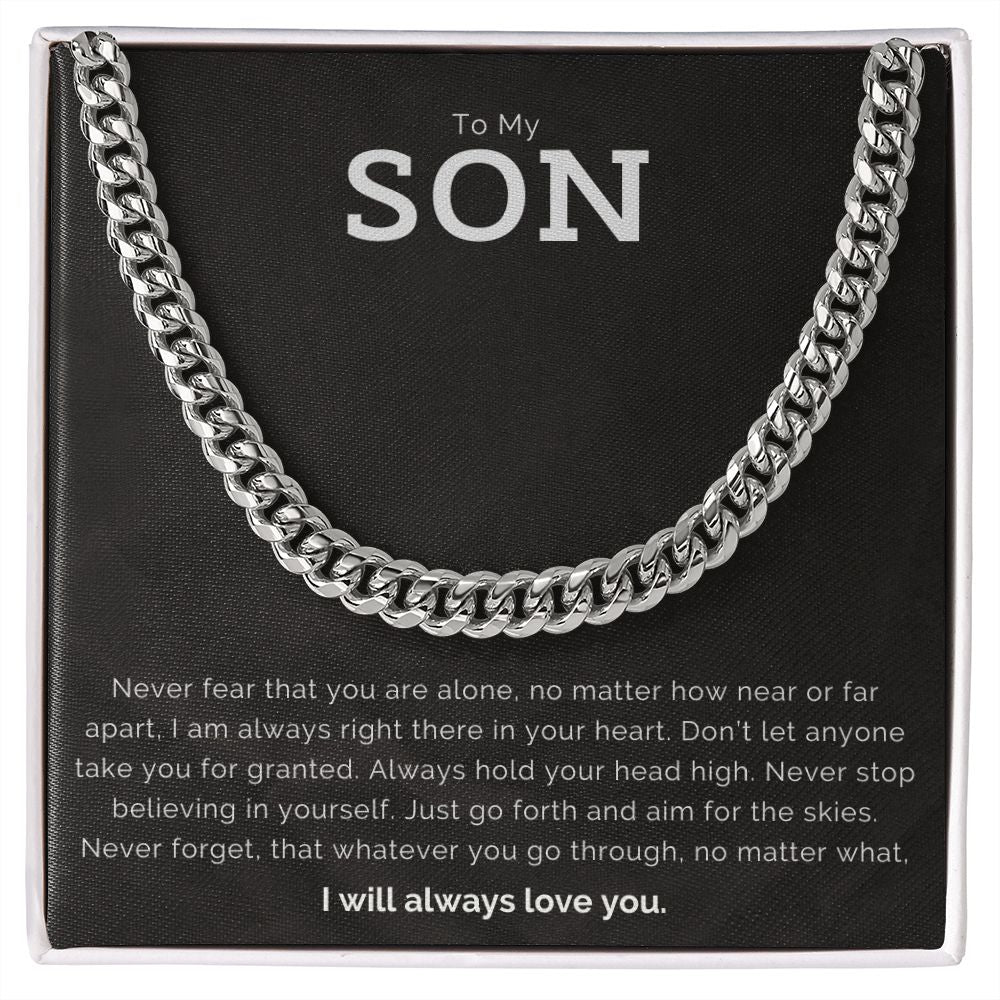 To My Son Skies Cuban Link Chain