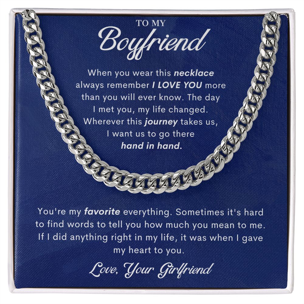 To My Boyfriend Favorite Cuban Link Chain