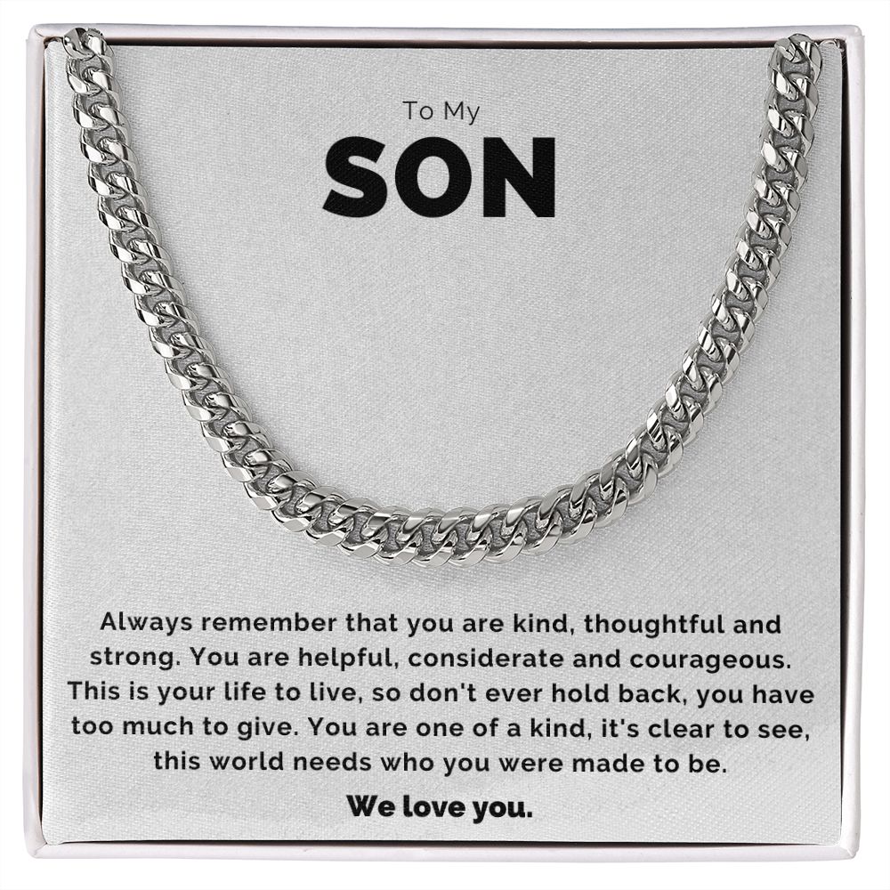 To My Son Thoughtful Cuban Link Chain