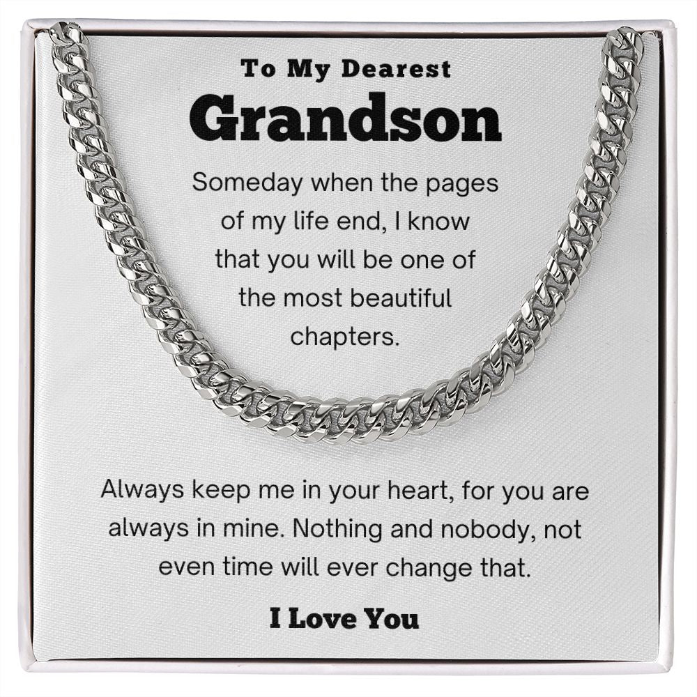 To My Dearest Grandson Beautiful Chapters Cuban Link Chain