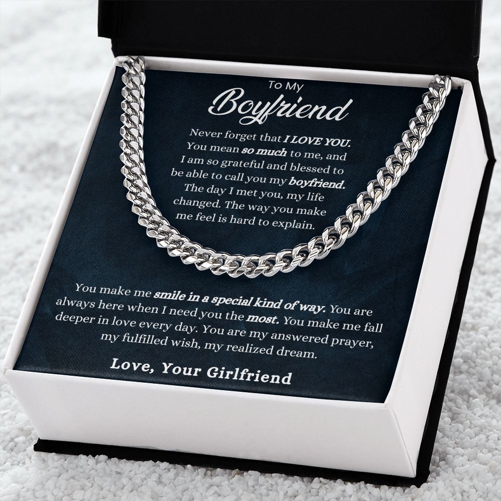 To My Boyfriend So Much Cuban Link Chain