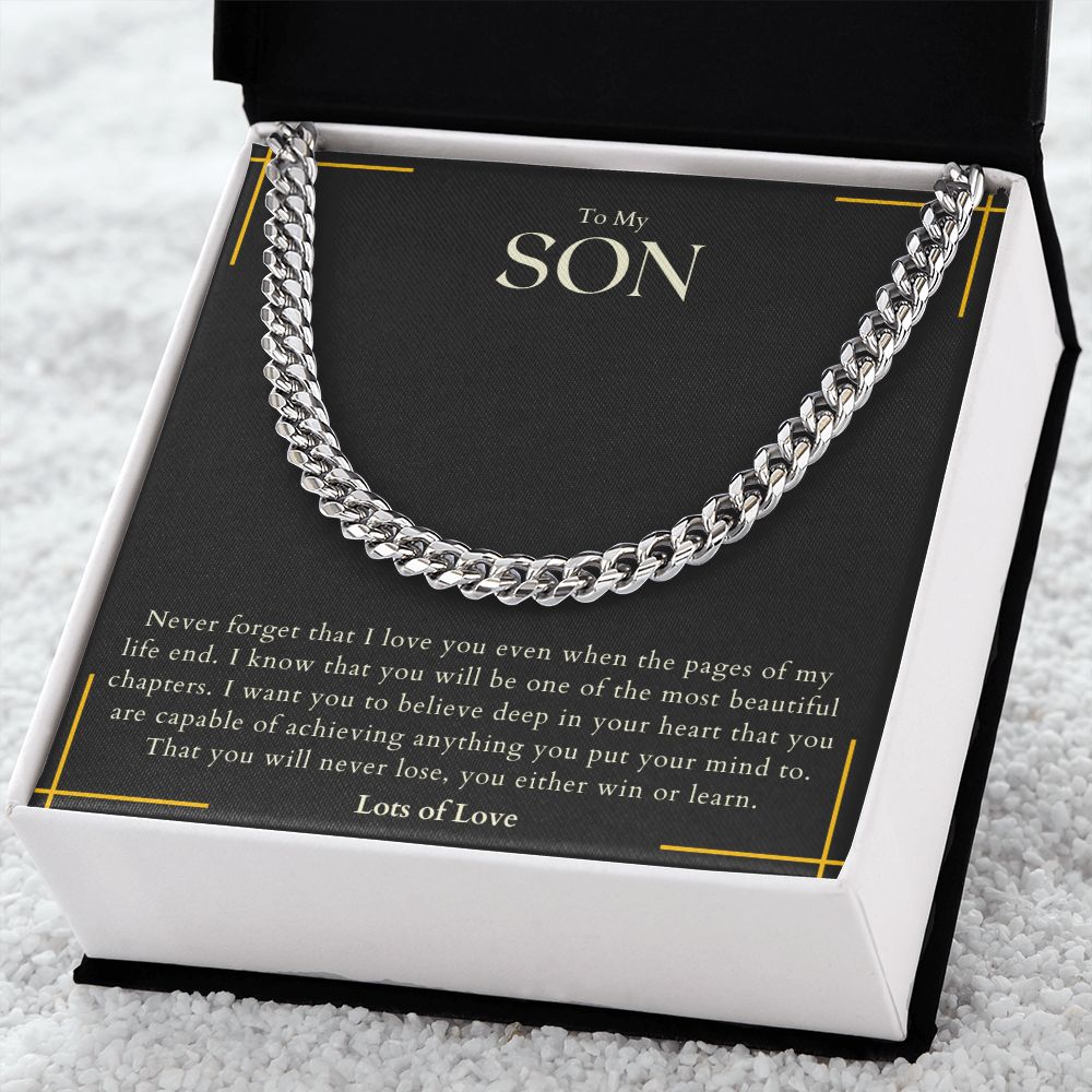 To My Son Believe Deep Cuban Link Chain