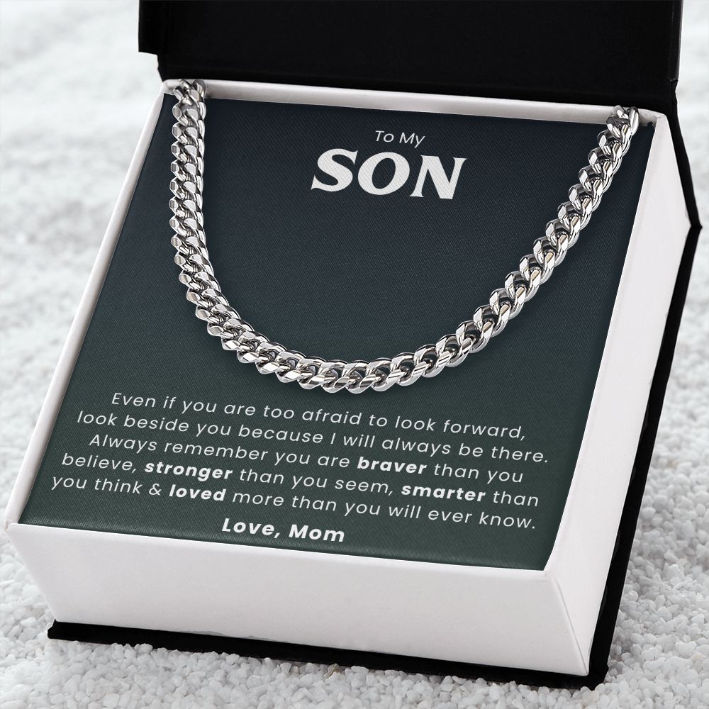 To My Son Loved Cuban Link Chain