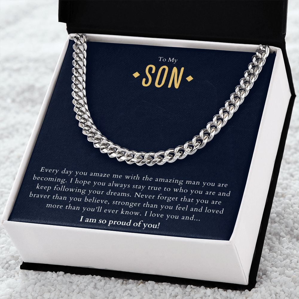 To My Son Amazing Man Cuban Link Chain