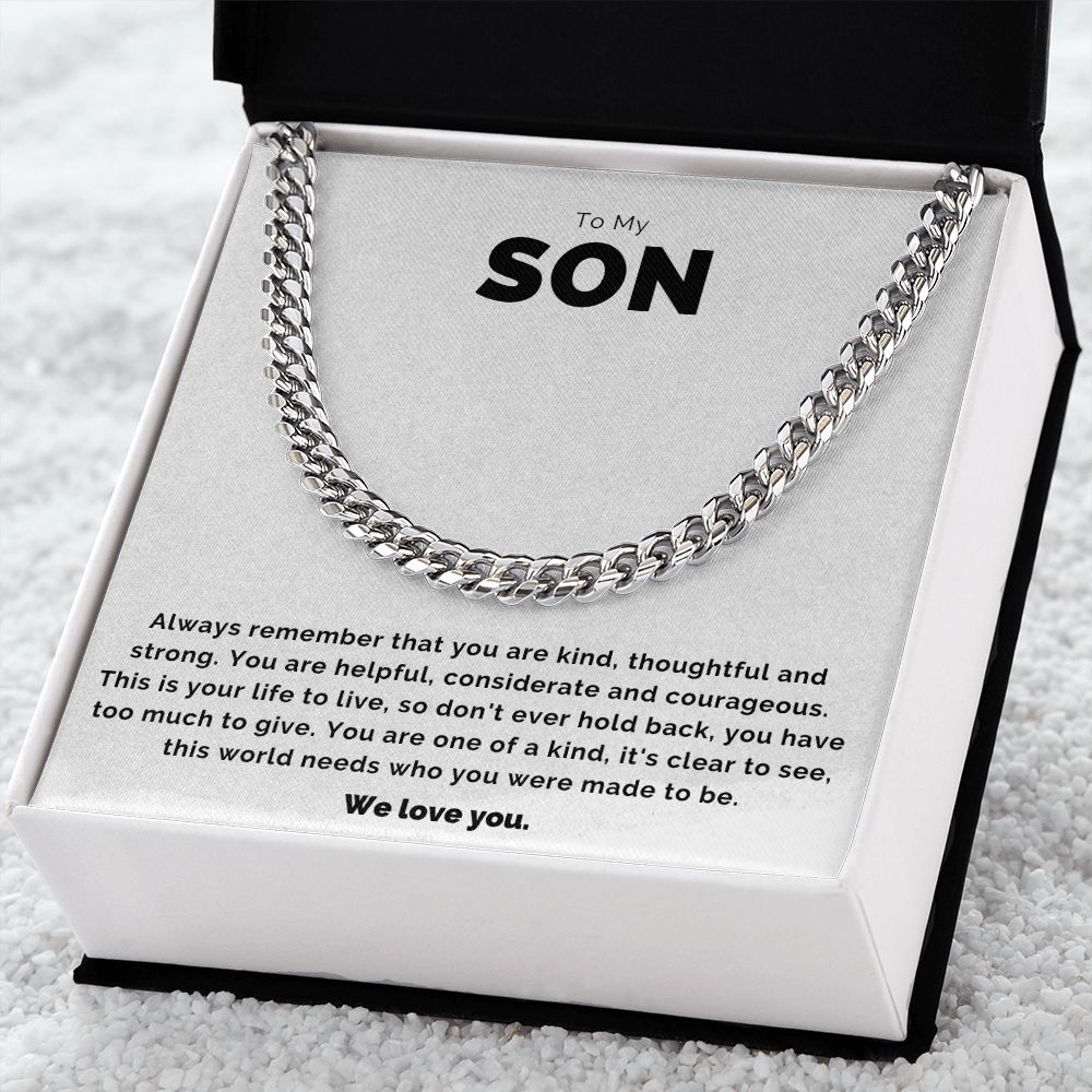 To My Son Thoughtful Cuban Link Chain