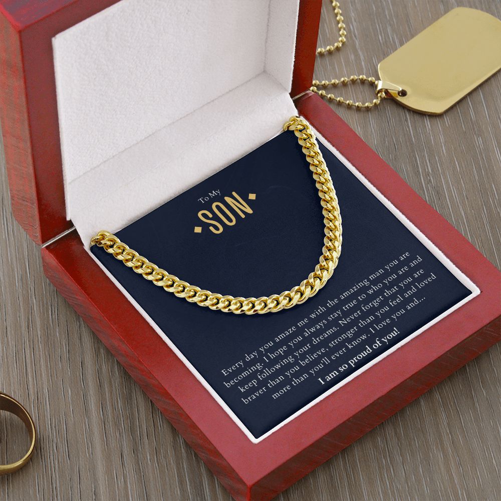 To My Son Amazing Man Cuban Link Chain