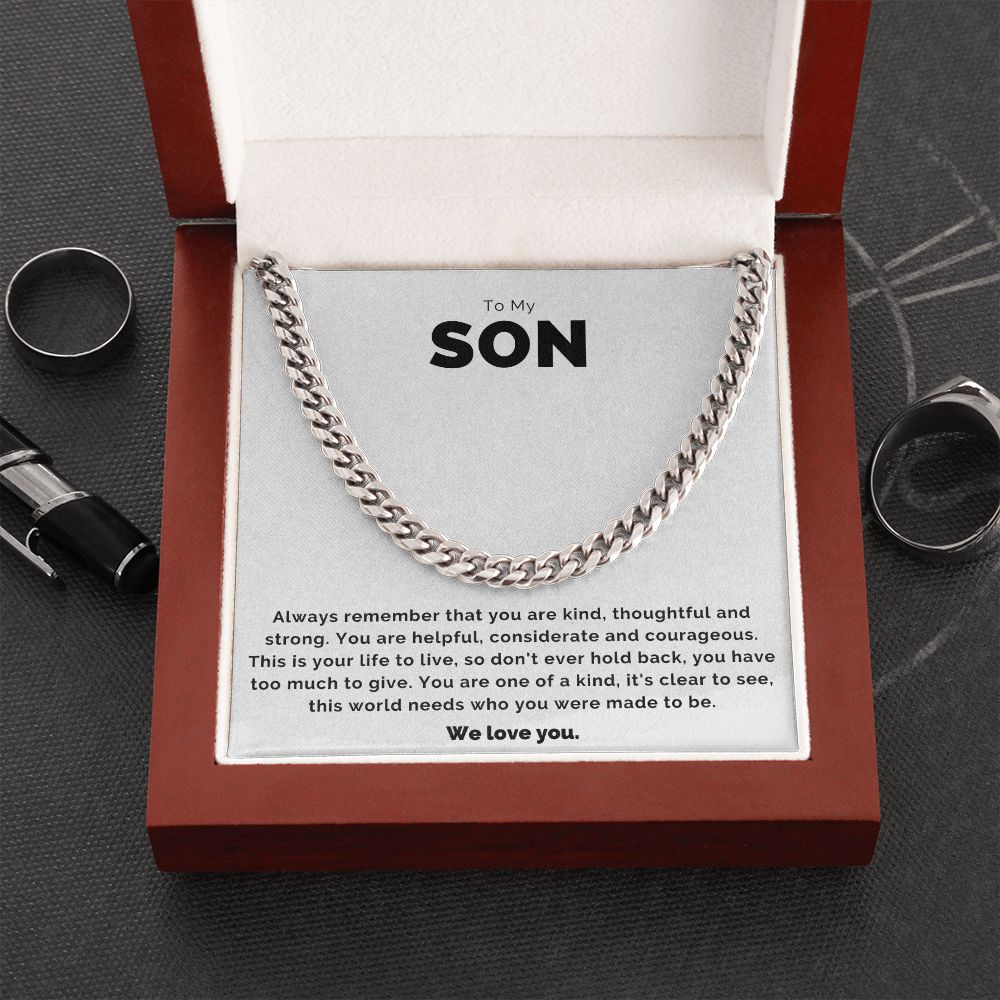 To My Son Thoughtful Cuban Link Chain