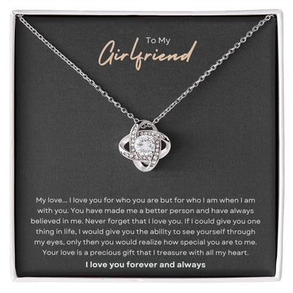 To My Girlfriend My Love Knot Necklace