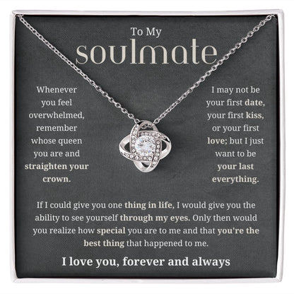 To My Soulmate Queen Love Knot Necklace