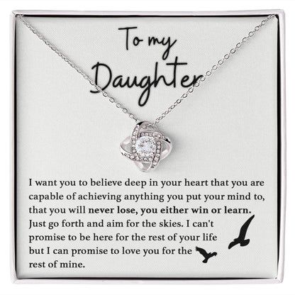 To My Beautiful Daughter Capable Love Knot Necklace