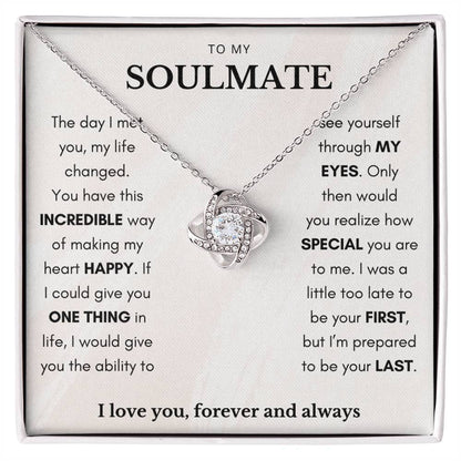 To My Soulmate Always Love Knot Necklace