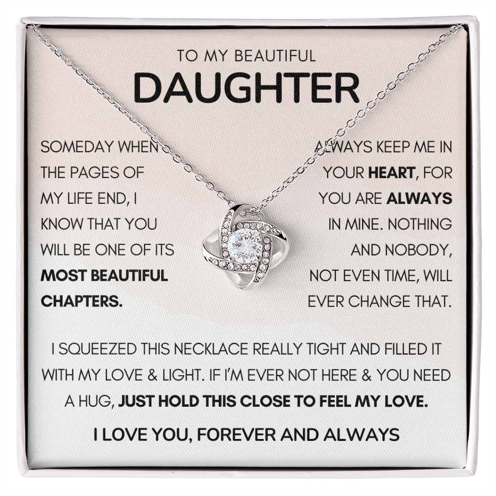 To MY Beautiful Daughter Always Love Knot Necklace