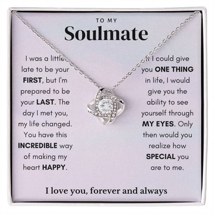 To My Soulmate Incredible Love Knot Necklace