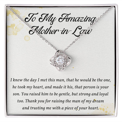 To My Amazing Mother-In-Law The One Love Knot Necklace