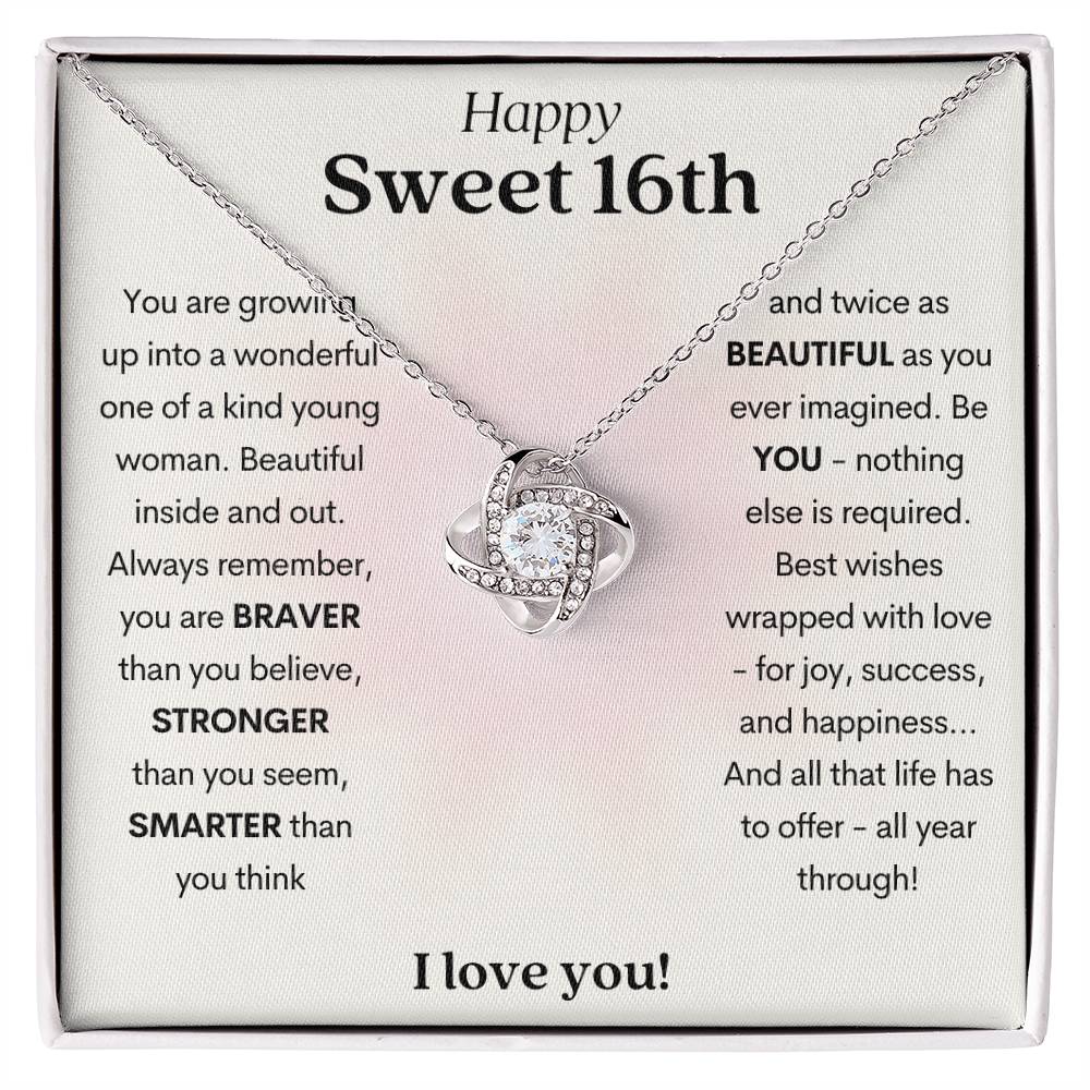 Sweet 16, Best Wishes Love Knot Necklace