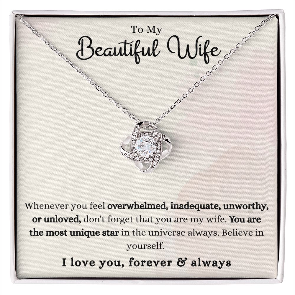 To My Beautiful Wife Most Unique Love Knot Necklace