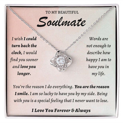 To My Beautiful Soulmate Happy Love Knot Necklace