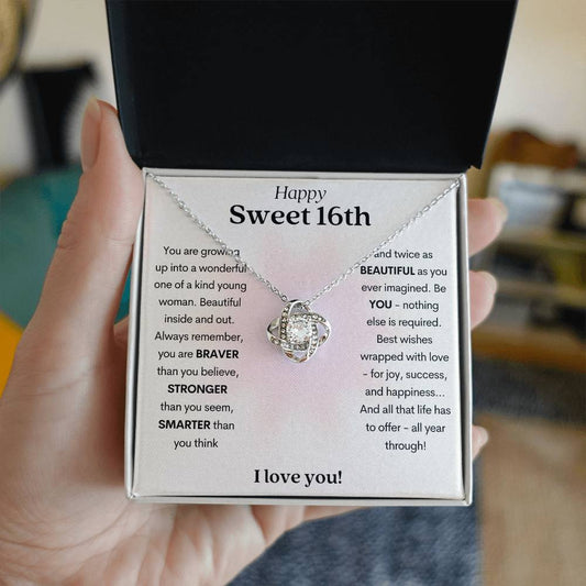 Sweet 16, Best Wishes Love Knot Necklace