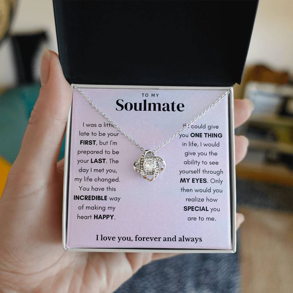 To My Soulmate Incredible Love Knot Necklace