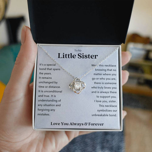 To My Little Sister – Unbreakable Bond Love Knot