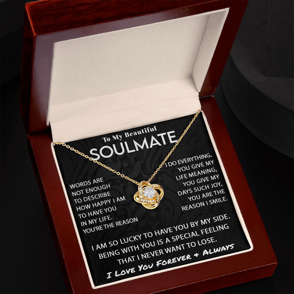 To My Beautiful Soulmate The Reason Love Knot Necklace