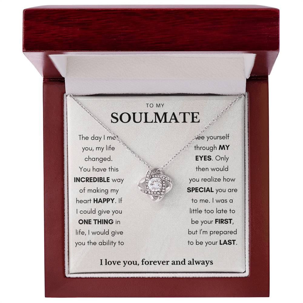 To My Soulmate Always Love Knot Necklace