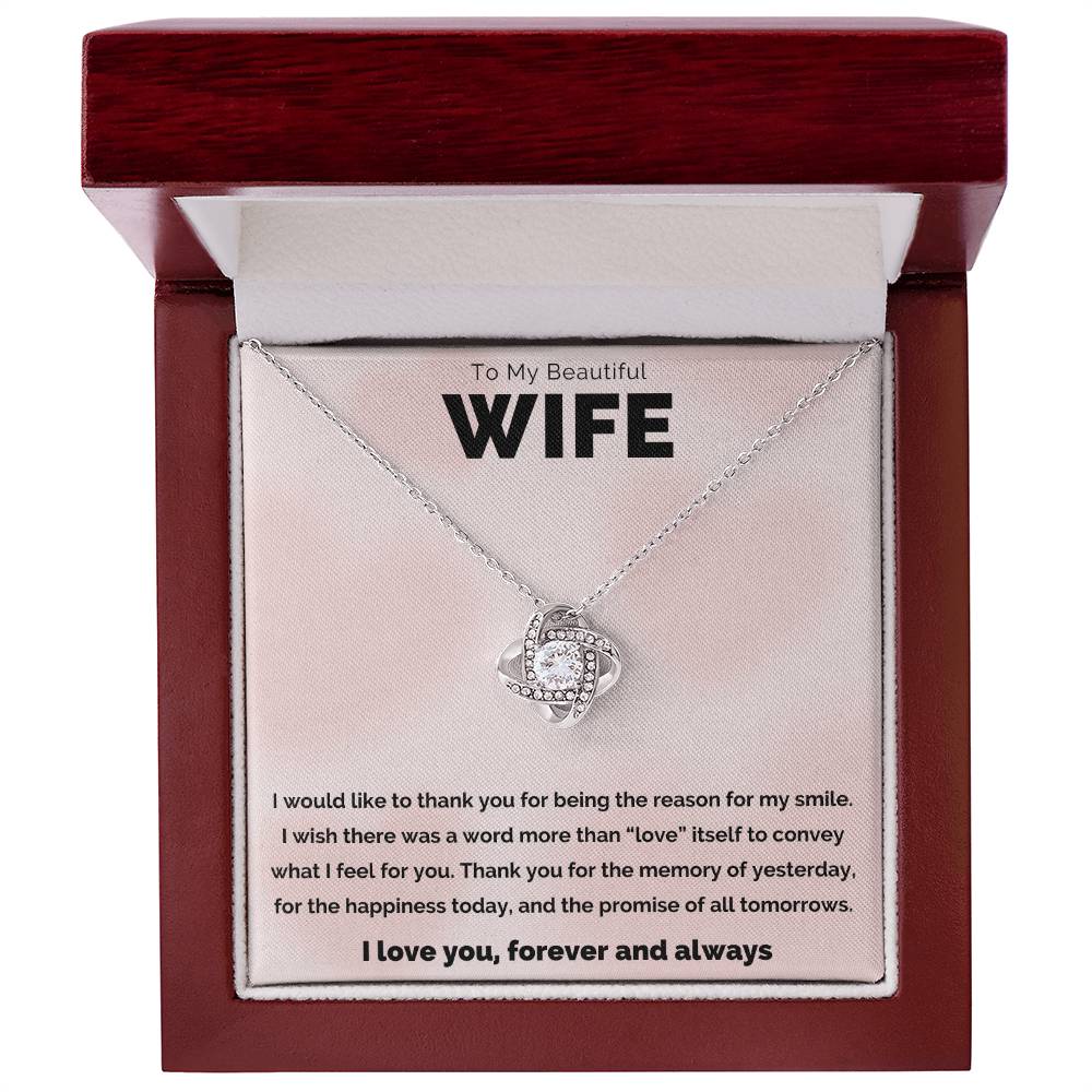 To My Beautiful Wife, The Reason Love Knot Necklace