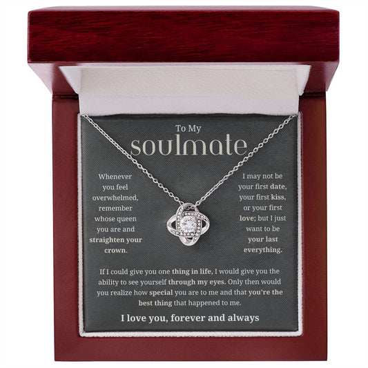 To My Soulmate Queen Love Knot Necklace