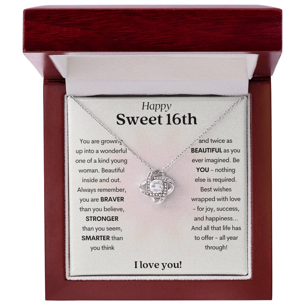 Sweet 16, Best Wishes Love Knot Necklace