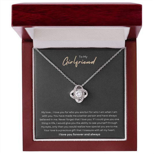 To My Girlfriend My Love Knot Necklace