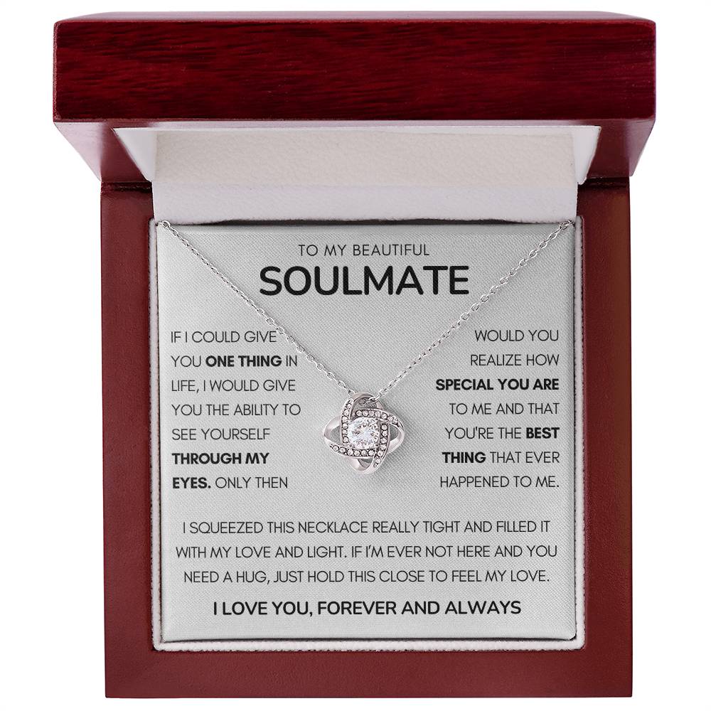 To My Beautiful Soulmate Special Love Knot Necklace