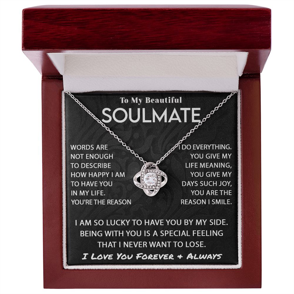 To My Beautiful Soulmate The Reason Love Knot Necklace