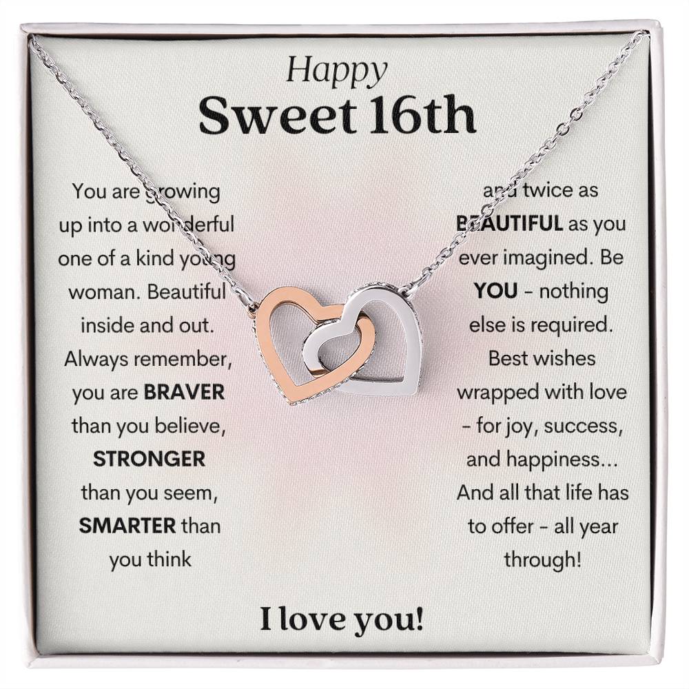 Sweet 16, Be You Interlocking Hearts Necklace