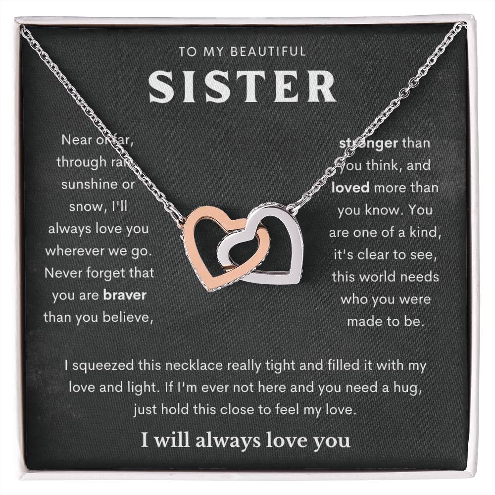 To My Beautiful Sister - Beautiful Interlocking Hearts