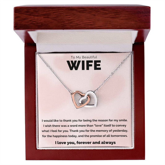 To My Beautiful Wife, The Reason Interlocking Hearts Necklace