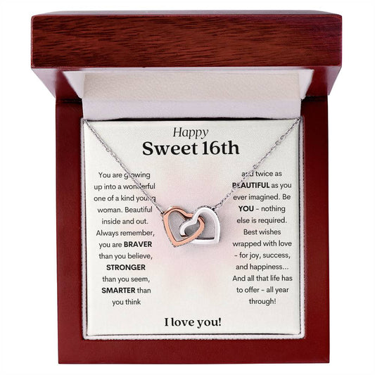 Sweet 16, Be You Interlocking Hearts Necklace