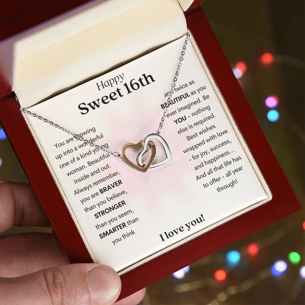 Sweet 16, Be You Interlocking Hearts Necklace