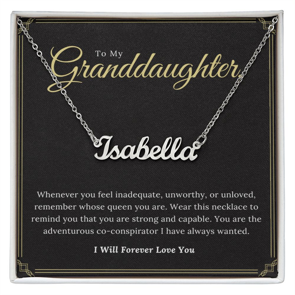 To My Granddaughter Queen Custom Necklace