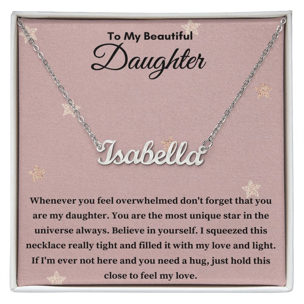 To My Beautiful Daughter Unique Star Love Knot Necklace