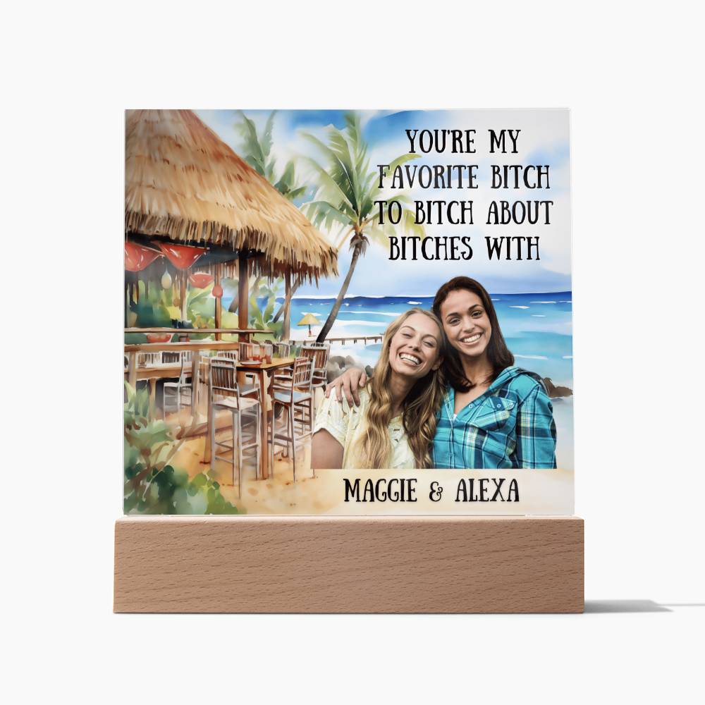 Best Friend Gift, Personalized Gifts For Her, Best Friend Birthday Gift, Clear Tiki Acrylic Plaque, Custom Galentine's Gift