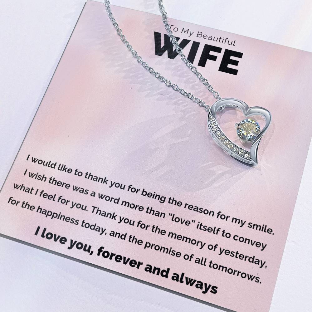 To My Beautiful Wife, The Reason Forever Love Necklace