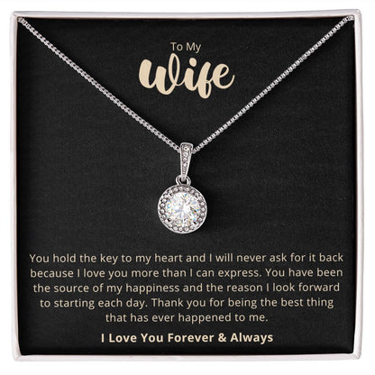 To My Wife Key To My Heart Eternal Hope Necklace Gift