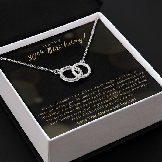 Happy 30th Birthday Cheers Perfect Pair Necklace