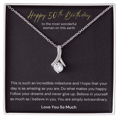 Happy 50th Birthday Milestone Alluring Beauty Necklace